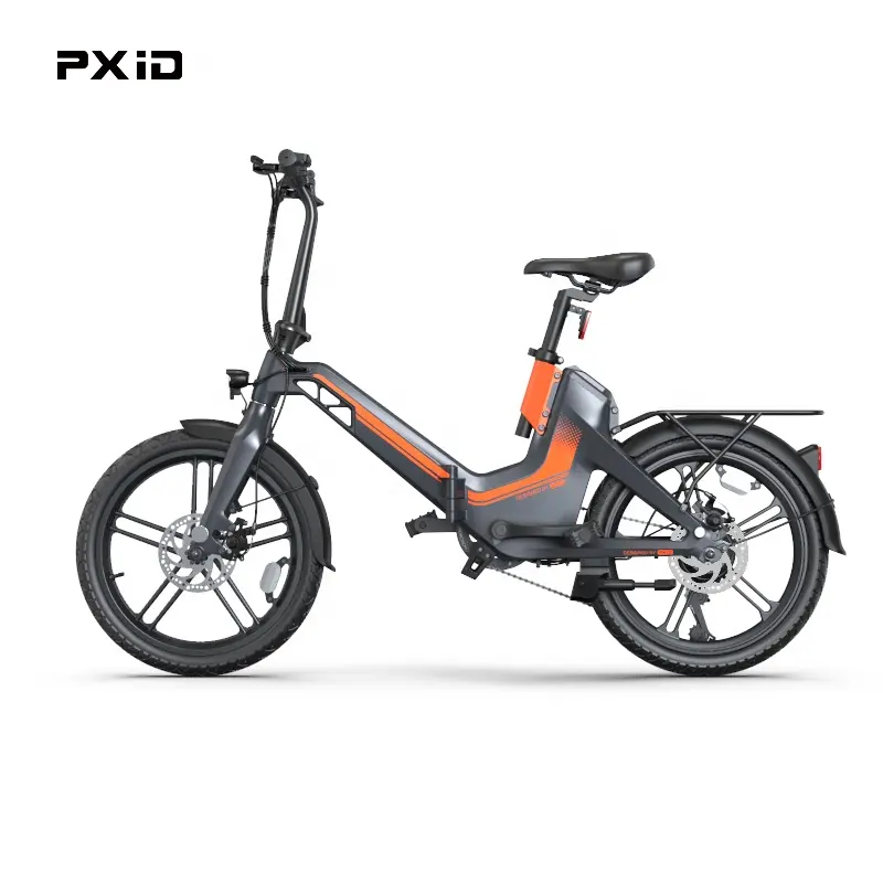 Bicicleta eléctrica plegable de largo alcance, vehículo eléctrico de 20 pulgadas con 2 ruedas y 7 velocidades, 25 km/h, precio al por menor