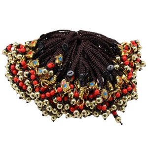 <b>Keychain</b> Lanyard Brass Ring Five Emperor Coin Red Blue Bead Rope Durable <b>Personal</b> Gift - Product Image 5