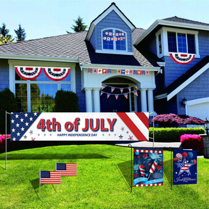 Entrega rápida 1.5x3FT Día DE LA Independencia Americana EE. UU. Medio plisado Fan Bunting Banderas decorativas para decoración interior y exterior - Product Image 6