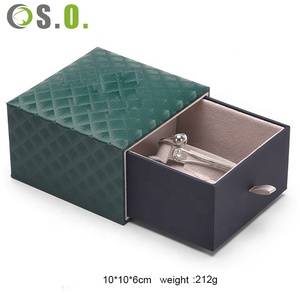 Coffret de bijoux de luxe haut de gamme en similicuir, boîte à tiroir pour bagues et colliers avec matériaux personnalisés - Product Image 1