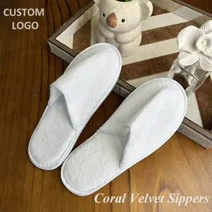 Wholesale Disposable Nap Slippers For Hotels Custom Logo Non-woven Slippers For Women And Men Hotel Disposable Slippers