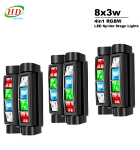 Mini Luz LED Spider 8x3W RGBW con Cabezal Móvil, Activación por Sonido, Control DMX-512, Iluminación Estroboscópica para Parques Temáticos, Fiestas y DJs - Product Image 1