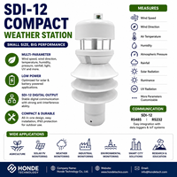 Station météo agricole SDI12 RS485 avec sortie 4G Wifi MQTT pour la mesure de la vitesse et de la direction du vent, de la température, de l'humidité, du radar et des précipitations