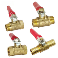 Mini robinet à tournant sphérique en laiton compresseur d'air eau gaz huile vanne d'arrêt 1/8 "1/4" 3/8 "1/2" BSP fileté mâle à femelle