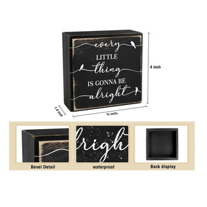 <span class=keywords><strong>Ogni</strong></span> piccola <span class=keywords><strong>cosa</strong></span> andrà bene logo scatola di legno di uccello fattoria arte primaverile blocco da costruzione scrivania scrivania decorazione per la casa - Product Image 2