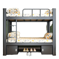 Lit superposé double XL en métal robuste, portable, durable, réglable, en acier laminé à froid + matelas + sommier, directement de l'usine