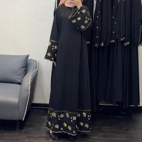 Nouvelle robe musulmane à manches longues brodée de diamants chauds pour femmes Robe de mode décontractée