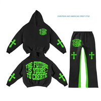 Vêtements avec logo personnalisé, ensembles de survêtements de haute qualité, ensemble de jogging unisexe, sweat-shirt à capuche, survêtement avec impression 3D en relief pour hommes