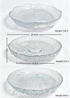 Bol à fruits moderne en verre ondulé festonné, plat de service pour desserts, collations, fêtes, mariages, buffets, décoration de table à la maison, compatible lave-vaisselle