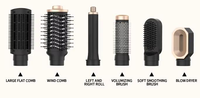 6-en-1 : Sèche-cheveux, fer à boucler et lisseur électrique 1600W avec trois vitesses et fonctions de sécurité pour usage domestique