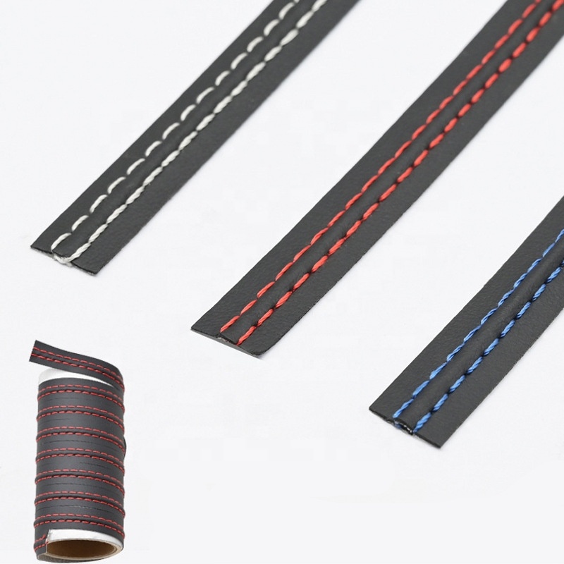 Accessori Auto Modanature Per Auto Trim Striscia Linea Decorativa Intrecciata In Pelle Pu Per Adesivo Cruscotto Porta Strisce Interne Per Auto Universali Interni Auto (Colore : Red