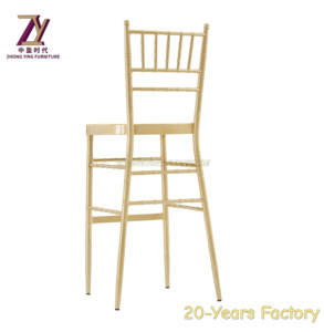 Chaise de tabouret de bar en métal doré Chiavari à vendre - Product Image 5