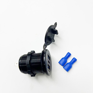 ช่องเสียบที่ชาร์จไฟในรถแบบ USB ช่องเสียบสำหรับรถยนต์พร้อมสวิตช์ปุ่มไฟ LED - Product Image 1