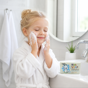 Savon en barre au lait <span class=keywords><strong>de</strong></span> chèvre naturel et au <span class=keywords><strong>sel</strong></span> marin pour enfants, exfoliant doux, nettoyant, pour peaux sensibles, hydratant et réparateur - Product Image 4