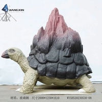 Le classique des montagnes et des rivières Tortue Beast-Sculpture en fibre de verre réaliste avec des couleurs de coquille de montagne et de dégradé