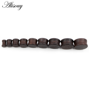 Alisouy 2 pezzi 6-22mm legno doppio svasato orecchio espansore carne tunnel tappi misuratori barella Extender orecchini Piercing gioielli - Product Image 4