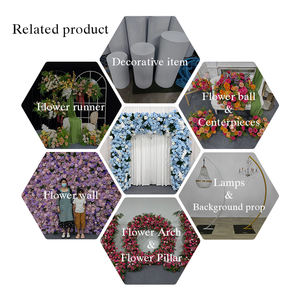 Arche florale carrée artificielle réaliste en soie, roses bleu ciel et blanches, pour mariage et décoration de rentrée scolaire - Product Image 5