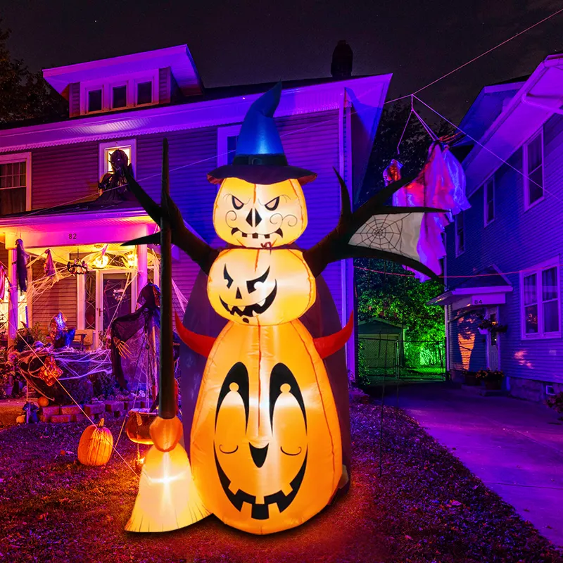 6 kaki Halloween tiup dekorasi luar ruangan dengan lampu LED, Halloween tiup labu Dekorasi Lucu Halloween