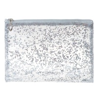 Sac personnalisable à paillettes pour femmes, pochette cosmétique en PVC, confettis de maquillage, imperméable, avec fermeture éclair, nouveauté