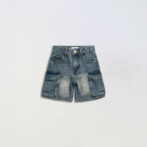 Shorts <span class=keywords><strong>en</strong></span> jean pour garçons, vente <span class=keywords><strong>en</strong></span> gros, mode estivale, rétro, ample, cinq points, imprimé - Product Image 1