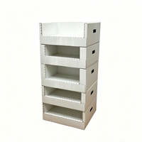 Présentoir de sol modulaire promotionnel en carton, étagère en papier à niveaux, vente en gros pour supermarchés, OEM ODM