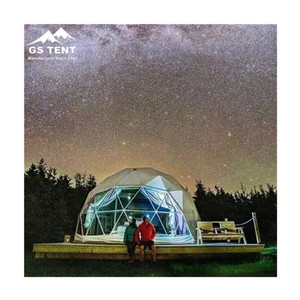 Tende da esterno diametro 6m Hotel Dome House Glamping <span class=keywords><strong>Dom</strong></span> geodetico con copertura del tetto in PVC per il campeggio - Product Image 1
