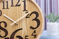 Horloge murale en bois avec chiffres 3D découpés au laser, décoration moderne pour la maison et le bureau