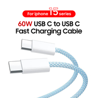 Câble de chargeur rapide 3D USB-C pour câble de données iPhone 1M 2M 60W 100W USB-C Type C tissage de données de charge
