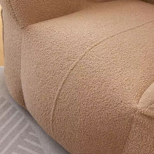 モダンなヨーロッパデザインのテディベルベットビーンバッグ、スポンジ入りのソフトなシングル＆ダブルチェア、レイジーソファ - Product Image 3