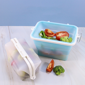 Sac alimentaire hermétique réutilisable en silicone, couvercle de conservation des aliments, sac sous vide auto-scellant, sac de conservation des aliments en silicone de qualité alimentaire - Product Image 1