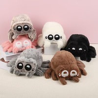 Peluche Lucas Little Spider, jouet en peluche noir et blanc, figurine en polyester, taille 17 cm, unisexe, pour les enfants de 5 à 7 ans
