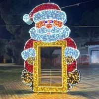 Marco de Fotos LED 3D con Motivo de Luz, Santa Claus, Muñeco de Nieve, Decoración Navideña para Exteriores, Parques, Calles, Plazas, Eventos, Escenas Invernales