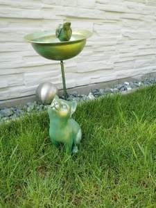 Résine Curieux Figurine Chat Bain D'oiseaux Bain D'oiseaux Mangeoire Décoration De Jardin - Product Image 3