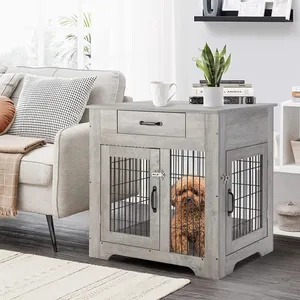 Pet House Indoor Home Use Holz möbel Stil Ende Beistell tisch Kiste Hundehütte mit Schublade