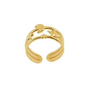 ZOGXIN Star Moon Open <b>Ring</b> Gold Color <b>Titanium</b> Steel Fashion Jewelry Gift - Product Image 5