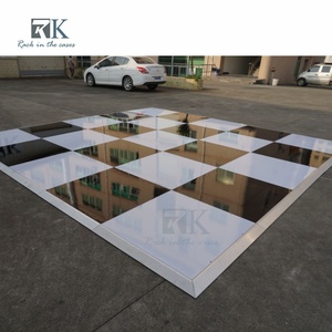 <b>White</b> and Black Dance Floor Panel with Aluminum edge for Wedding Decoration Minimalist Style - Product Image 2