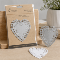 Matrices de découpe en forme de cœur pour fond de carte, matrices de découpe en métal en forme de cercle, matrices de découpe pour scrapbooking