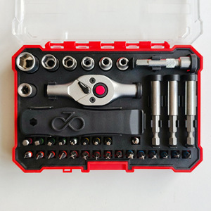 38Pc Manual 1/4 Quick Ratchet Wrench Set Chromium Vanadium Steel Chrome Plated For Bicycle Tire Repair Tool Kit - Product Image 3