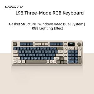 Clavier sans fil et filaire LangTu L98 à trois modes, haute qualité, pour jeux et bureau, touches silencieuses, en stock - Product Image 6