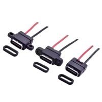 Conectores USB Tipo-C de 2 Pines, Resistentes al Agua IP68, con Cable, Corriente Nominal de 3.0A, Material de Cobre, para Carga y Transferencia de Datos en PCB