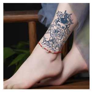 Autocollants de <span class=keywords><strong>tatouage</strong></span> temporaires aux herbes et aux fruits semi-permanents, résistants à l'eau, d'une durée de deux semaines, réalistes, pour hommes et femmes, personnalisables - Product Image 1