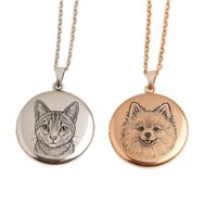 Collar con Placa de Identificación Personalizada para Perro, Grabado con Foto, Acero Inoxidable, Medallón Conmemorativo para Mascotas, Joyería con Nombre de Gato, Regalo DIY