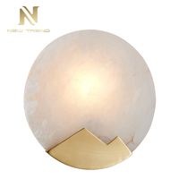 Applique murale LED en cuivre et marbre, style antique, pour couloir intérieur, escalier, chambre, hôtel, décoration de chevet