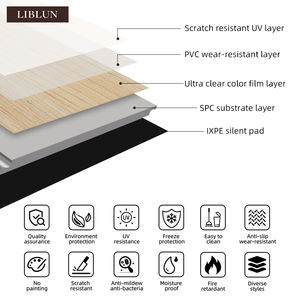 Vente en gros SPC Revêtement de sol pour école Bureau Résidence 8mm6mm Revêtement de sol SPC imperméable et ignifuge - Product Image 4