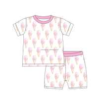 Ensemble T-shirt et short à manches courtes en bambou pour enfants, imprimé, tenue d'été deux pièces, vêtements doux, logo personnalisé, couleur et motif, vente en gros