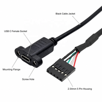 Câble d'extension USB-C femelle 2,54 mm à 5 broches pour carte mère, montage sur panneau, pour mini PC et cartes industrielles
