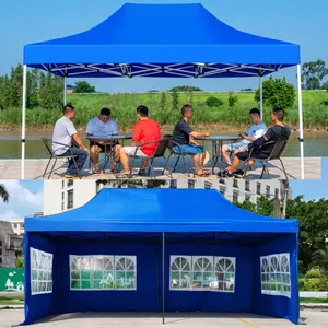 3x4.5 Waterproof Trade Show Folding Tent Pop-Up Canopy With Steel Frame Outdoor Parties Events Customizable Logo Printing