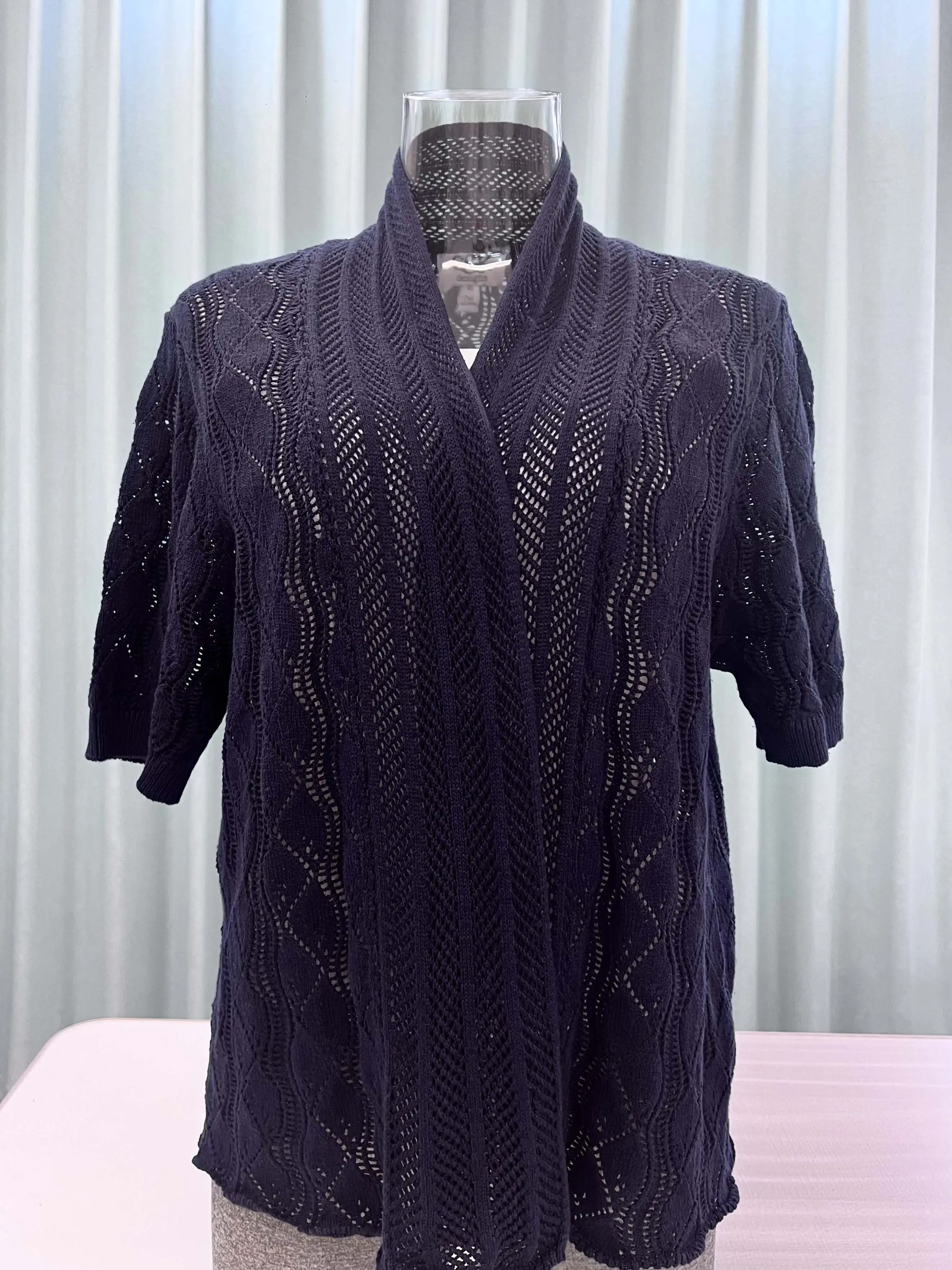 도매 FNJIA 여성 카디건 스웨터 유럽과 미국 단색 속이 빈 짧은 소매 니트 스웨터 여성