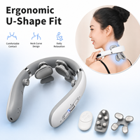 Masseur de cou 3 en 1 OEM, électrique, micro-courant, multi-têtes interchangeables, sans fil, pétrissage, shiatsu, chauffage, vibration, masseur cervical