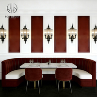 Canapé d'angle semi-circulaire pour café, ensemble chaise et table pour restaurant, mobilier de café